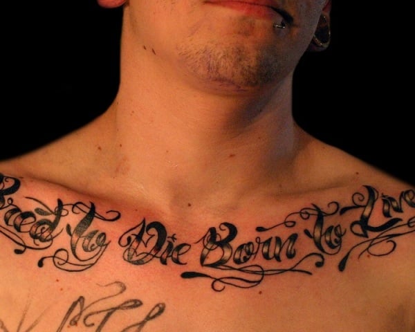 chest tattoos lettering